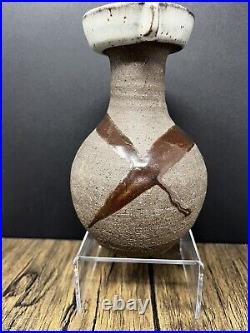 Janet Leach lugged stoneware vase for Leach pottery