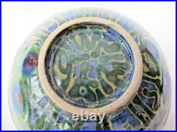 Janice Tchalenko, Dartington Pottery, studio pottery Peacock large bowl, c1990 Janice Tchalenko, Dartington Pottery, studio pottery Peacock large bowl, c1990