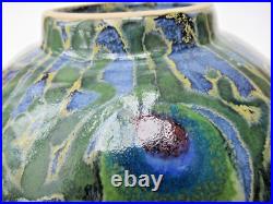 Janice Tchalenko, Dartington Pottery, studio pottery Peacock large bowl, c1990 Janice Tchalenko, Dartington Pottery, studio pottery Peacock large bowl, c1990