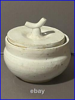 Japanese Contemporary Studio Pottery lidded pot impressed mark leach era