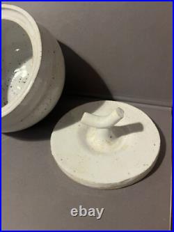 Japanese Contemporary Studio Pottery lidded pot impressed mark leach era