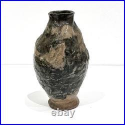 Japanese Kyoto Studio Pottery Vase by Masafumi Fujihira Kyoto Ceramic Tomobako