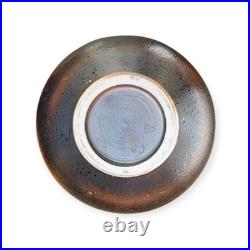 Japanese Studio Pottery Vase Carved Ume Blossom Design, Ash Glaze, Signed Base Japanese Studio Pottery Vase Carved Ume Blossom Design, Ash Glaze, Signed Base