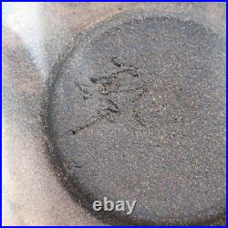 Japanese Studio Pottery Vase Sen no Tsubo Signed Sato Miki Aizu Ceramic withBox