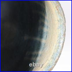 Japanese Studio Pottery Vase Sen no Tsubo Signed Sato Miki Aizu Ceramic withBox