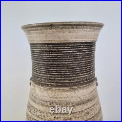 Jason Wason Studio Pottery Vase Ovoid Form Incised Bands & 2 Lugs 34cm Jason Wason Studio Pottery Vase Ovoid Form Incised Bands & 2 Lugs 34cm