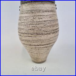 Jason Wason Studio Pottery Vase Ovoid Form Incised Bands & 2 Lugs 34cm Jason Wason Studio Pottery Vase Ovoid Form Incised Bands & 2 Lugs 34cm