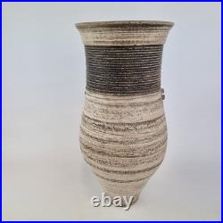 Jason Wason Studio Pottery Vase Ovoid Form Incised Bands & 2 Lugs 34cm Jason Wason Studio Pottery Vase Ovoid Form Incised Bands & 2 Lugs 34cm