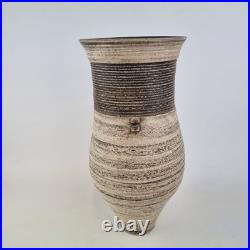 Jason Wason Studio Pottery Vase Ovoid Form Incised Bands & 2 Lugs 34cm Jason Wason Studio Pottery Vase Ovoid Form Incised Bands & 2 Lugs 34cm