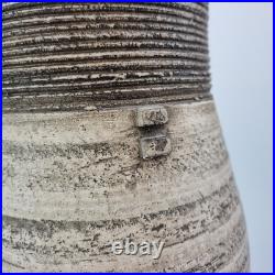 Jason Wason Studio Pottery Vase Ovoid Form Incised Bands & 2 Lugs 34cm Jason Wason Studio Pottery Vase Ovoid Form Incised Bands & 2 Lugs 34cm