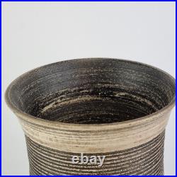 Jason Wason Studio Pottery Vase Ovoid Form Incised Bands & 2 Lugs 34cm Jason Wason Studio Pottery Vase Ovoid Form Incised Bands & 2 Lugs 34cm