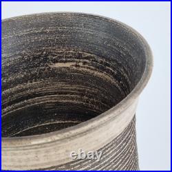 Jason Wason Studio Pottery Vase Ovoid Form Incised Bands & 2 Lugs 34cm Jason Wason Studio Pottery Vase Ovoid Form Incised Bands & 2 Lugs 34cm