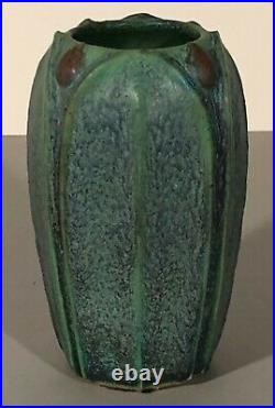 Jemerick Pottery Grueby Arts & Crafts Style Vase Matte Green 4-1/2 inches