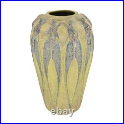 Jemerick Studio Pottery Arts And Crafts Yellow Blue Hand Crafted Large Vase