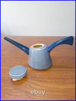 Jeremy Nichols, studio pottery salt glazed teapot. Impressed mark