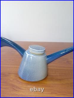 Jeremy Nichols, studio pottery salt glazed teapot. Impressed mark