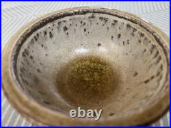 Jim Malone Stoneware Cut Sided Footed Bowl 13 CM Dia With Gold Metallic Jim Malone Stoneware Cut Sided Footed Bowl 13 CM Dia With Gold Metallic