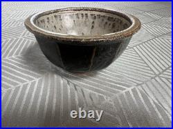 Jim Malone Stoneware Cut Sided Footed Bowl 13 CM Dia With Gold Metallic Jim Malone Stoneware Cut Sided Footed Bowl 13 CM Dia With Gold Metallic