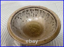 Jim Malone Stoneware Cut Sided Footed Bowl 13 CM Dia With Gold Metallic Jim Malone Stoneware Cut Sided Footed Bowl 13 CM Dia With Gold Metallic