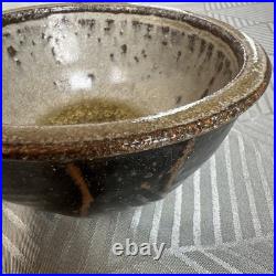 Jim Malone Stoneware Cut Sided Footed Bowl 13 CM Dia With Gold Metallic Jim Malone Stoneware Cut Sided Footed Bowl 13 CM Dia With Gold Metallic