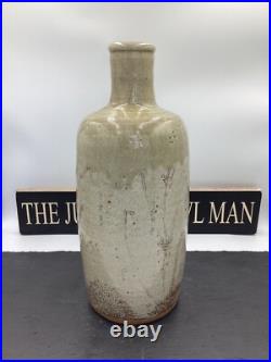 Jim Malone Stoneware Green Ash And Iron Glazed Bottle Studio Pottery