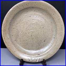 Jim Malone Stoneware Studio pottery Plate Glazed & Impressed Decor #1272 Jim Malone Stoneware Studio pottery Plate Glazed & Impressed Decor #1272