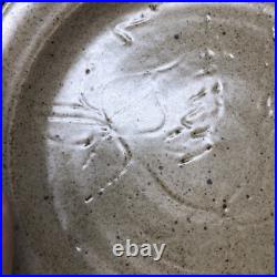 Jim Malone Stoneware Studio pottery Plate Glazed & Impressed Decor #1272 Jim Malone Stoneware Studio pottery Plate Glazed & Impressed Decor #1272