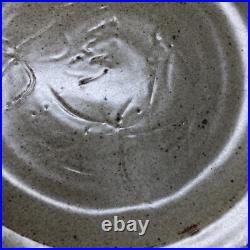 Jim Malone Stoneware Studio pottery Plate Glazed & Impressed Decor #1272 Jim Malone Stoneware Studio pottery Plate Glazed & Impressed Decor #1272