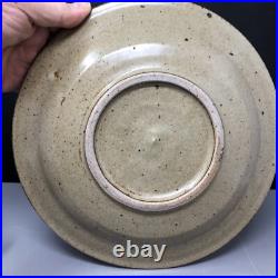 Jim Malone Stoneware Studio pottery Plate Glazed & Impressed Decor #1272 Jim Malone Stoneware Studio pottery Plate Glazed & Impressed Decor #1272