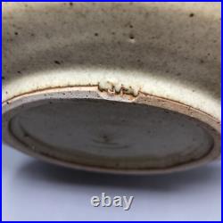 Jim Malone Stoneware Studio pottery Plate Glazed & Impressed Decor #1272 Jim Malone Stoneware Studio pottery Plate Glazed & Impressed Decor #1272