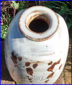 Jim Malone studio pottery large stoneware Korean hakeme bottle vase Ainstable