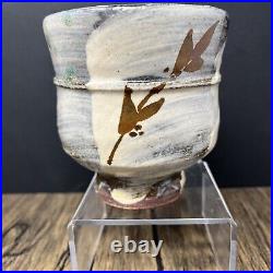 Jim Malone yunomi (tea bowl) Lessonhall pottery, Hakeme / iron decoration #335