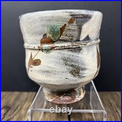 Jim Malone yunomi (tea bowl) Lessonhall pottery, Hakeme / iron decoration #335