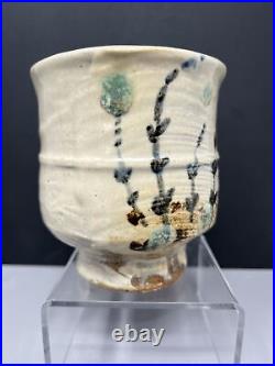 Jim Malone yunomi (tea bowl) Lessonhall pottery, Hakeme / iron decoration #336
