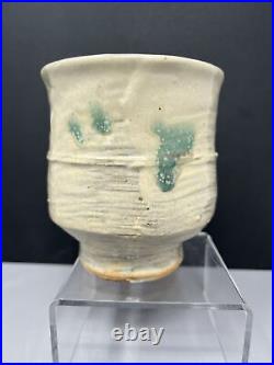 Jim Malone yunomi (tea bowl) Lessonhall pottery, Hakeme / iron decoration #336