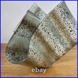 Jo Downs Artisan Fold Form Fused Glass Vase Unique Cornwall Studio Piece 25cm