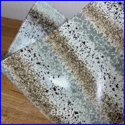 Jo Downs Artisan Fold Form Fused Glass Vase Unique Cornwall Studio Piece 25cm