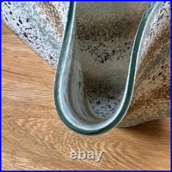 Jo Downs Artisan Fold Form Fused Glass Vase Unique Cornwall Studio Piece 25cm