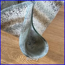 Jo Downs Artisan Fold Form Fused Glass Vase Unique Cornwall Studio Piece 25cm