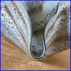 Jo Downs Artisan Fold Form Fused Glass Vase Unique Cornwall Studio Piece 25cm