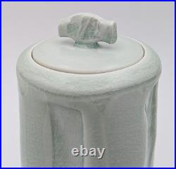 Joanna Howells Studio Pottery Celadon Covered Vase / Jar 20th Century Joanna Howells Studio Pottery Celadon Covered Vase / Jar 20th Century