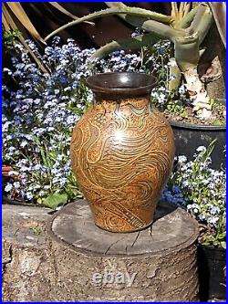 John Eggerton, Studio pottery, Sgraffito Crane decorated Vase