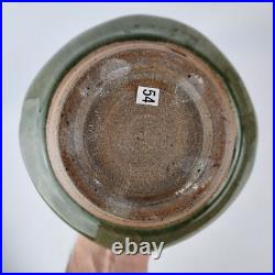 John Jelfs Studio Pottery Vase Celedon Style Ground Crackle Glazed 22.5cm High