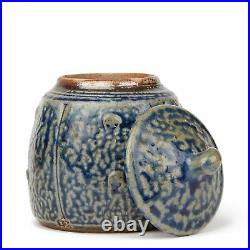 John Jelfs Unusual Studio Pottery Salt Glazed Lidded Jar