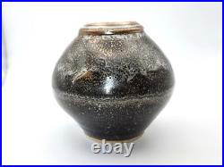 John Leach Muchelney studio pottery exhibition vase Tenmoku glaze 2010 VGC