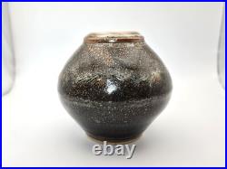 John Leach Muchelney studio pottery exhibition vase Tenmoku glaze 2010 VGC