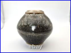 John Leach Muchelney studio pottery exhibition vase Tenmoku glaze 2010 VGC