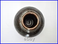 John Leach Muchelney studio pottery exhibition vase Tenmoku glaze 2010 VGC