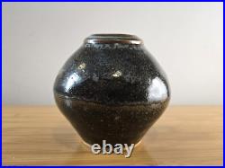 John Leach Muchelney studio pottery exhibition vase Tenmoku glaze 2010 VGC