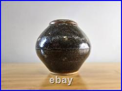 John Leach Muchelney studio pottery exhibition vase Tenmoku glaze 2010 VGC